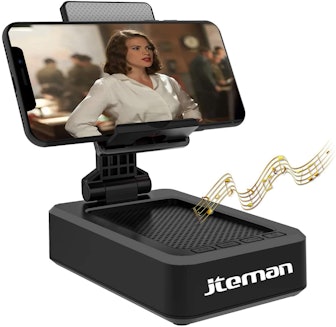 jteman Cell Phone Stand with Wireless Bluetooth Speaker