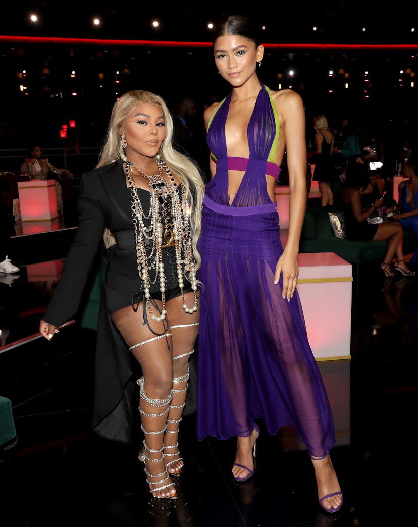 Lil' Kim and Zendaya attend the BET Awards 2021 at Microsoft Theater on June 27, 2021 in Los Angeles...