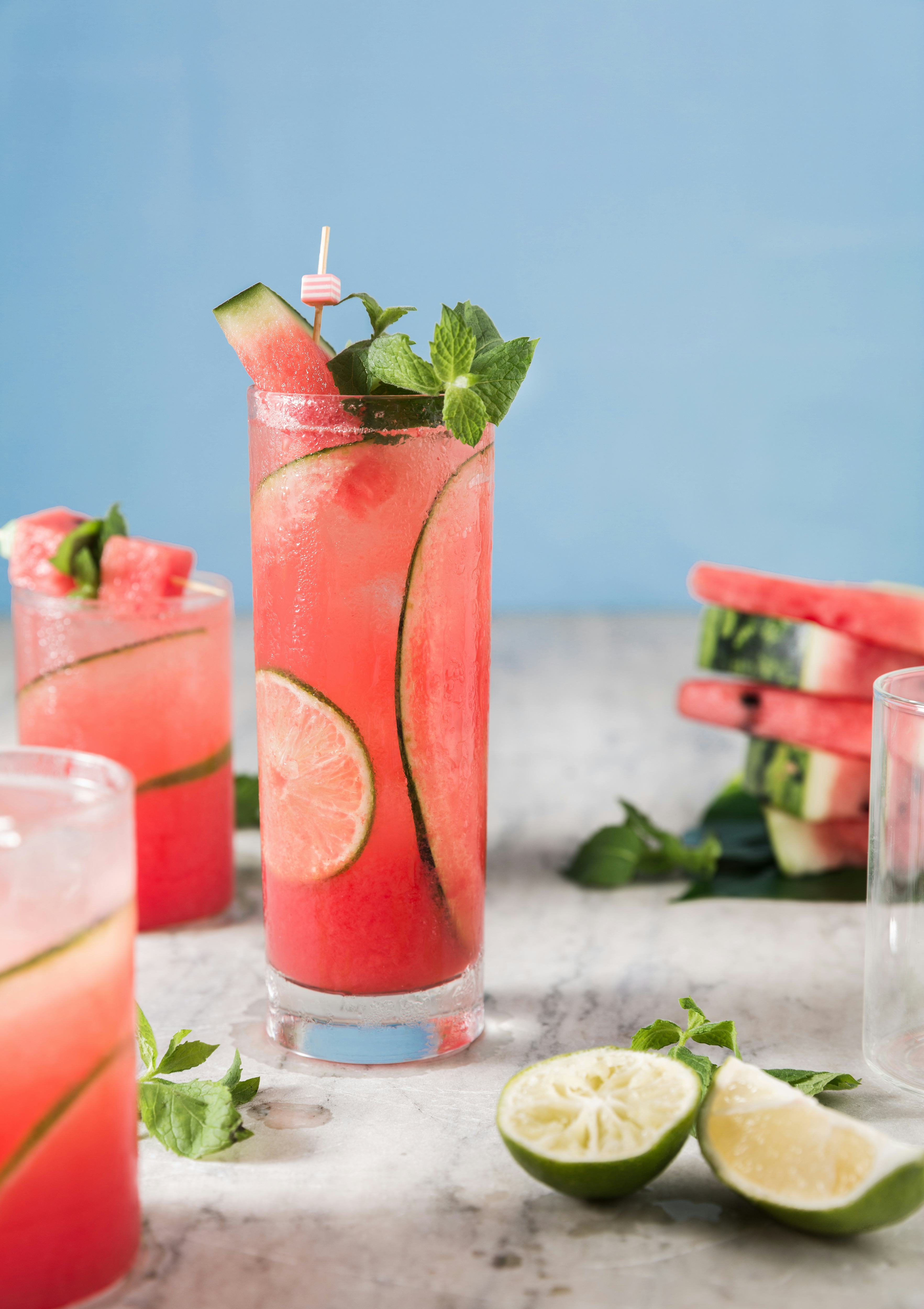 A watermelon mojito makes a great low sugar cocktail for summer.