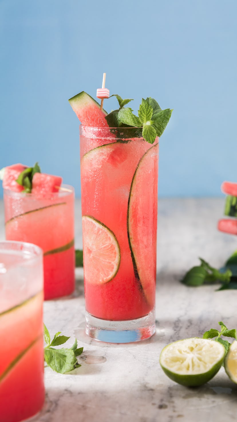 A watermelon mojito makes a great low sugar cocktail for summer.