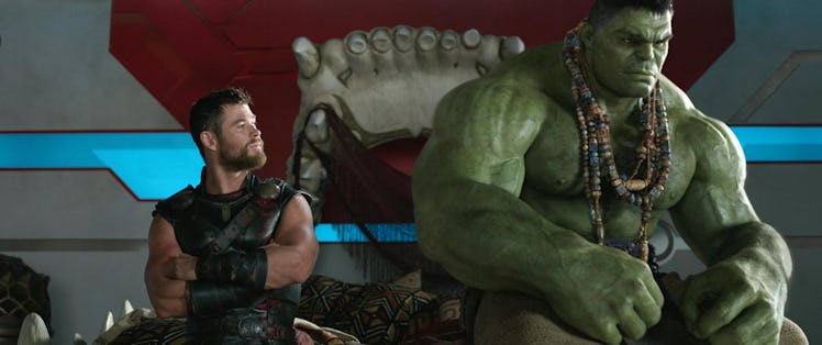 Thor and Hulk sitting together in Thor: Ragnarok