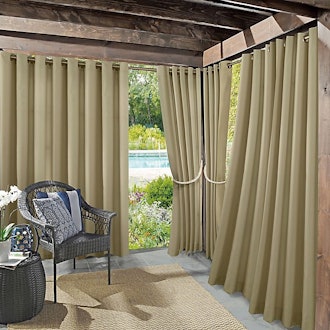 Dermot Indoor/Outdoor UV Protectant 84-Inch Grommet Curtain Panel in White