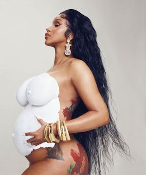 Cardi B debuts her baby bump on Instagram on June 27, 2021.