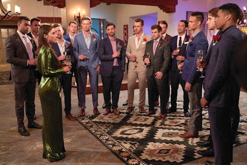 Katie Thurston and the Season 17 Bachelorette contestants at a cocktail party via ABC's press site