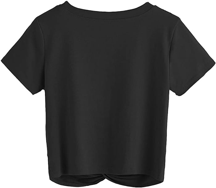 MakeMeChic Twist Front Crop Top