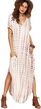 MakeMeChic Short Sleeve Maxi Dress