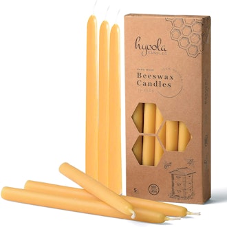 9-Inch Beeswax Taper Candles (12-Pack) 