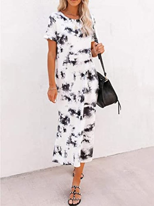 Naggoo Short Sleeve Split Maxi Dress With Pockets