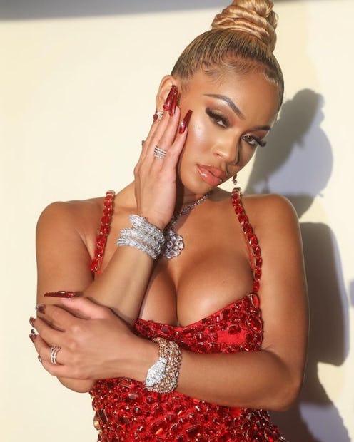 Saweetie in red nails from BET awards