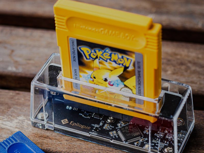 Pokemon yellow inserted into a GB Operator from Epilogue