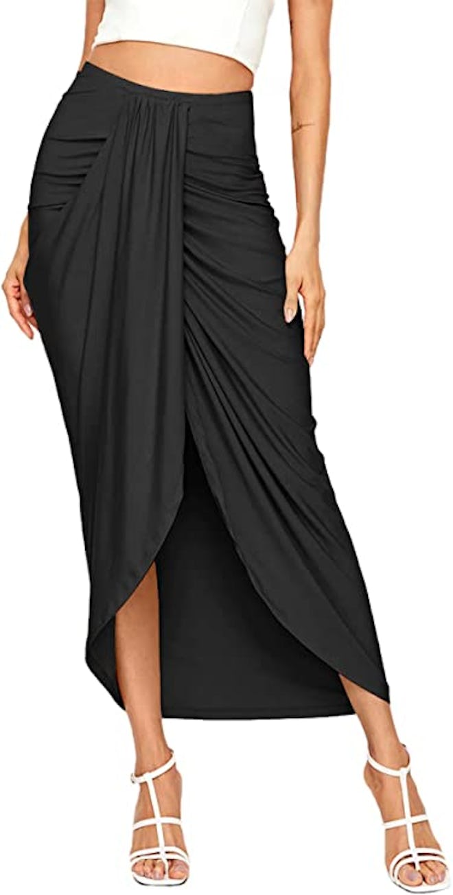 SheIn Slit Wrap High Waist Maxi Skirt