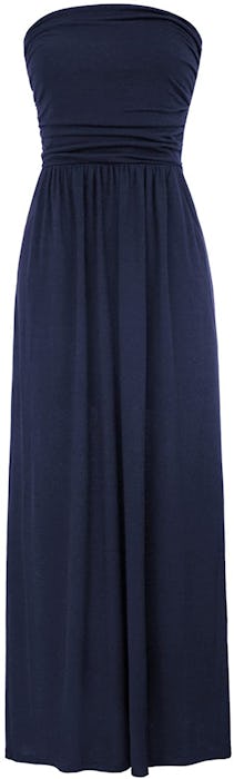 Grace Karin Strapless Casual Ruched Maxi Dress With Pockets