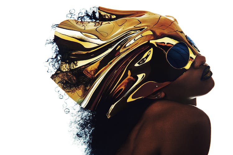 NYLON cover star Willow Smith wears a gold Schiaparelli headpiece.