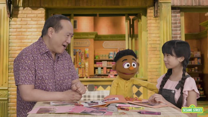 In a new video from 'Sesame Street, Alan and Wes comfort Analyn after she’s teased about the shape o...