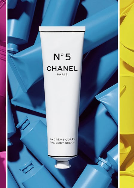 A three-part collage with products from the Chanel Pop Art Beauty Capsule