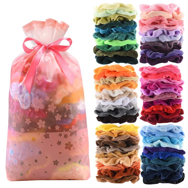 Premium Velvet Hair Scrunchies (60-Pack)