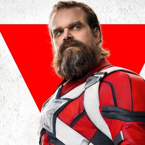 David Harbour appears as Red Guardian in a character poster for Marvel's 'Black Widow.'