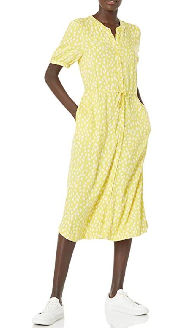 Amazon Essentials Half Sleeve Waisted Midi A-line Dress