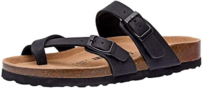 CUSHIONAIRE Luna Cork Footbed Sandal With +Comfort