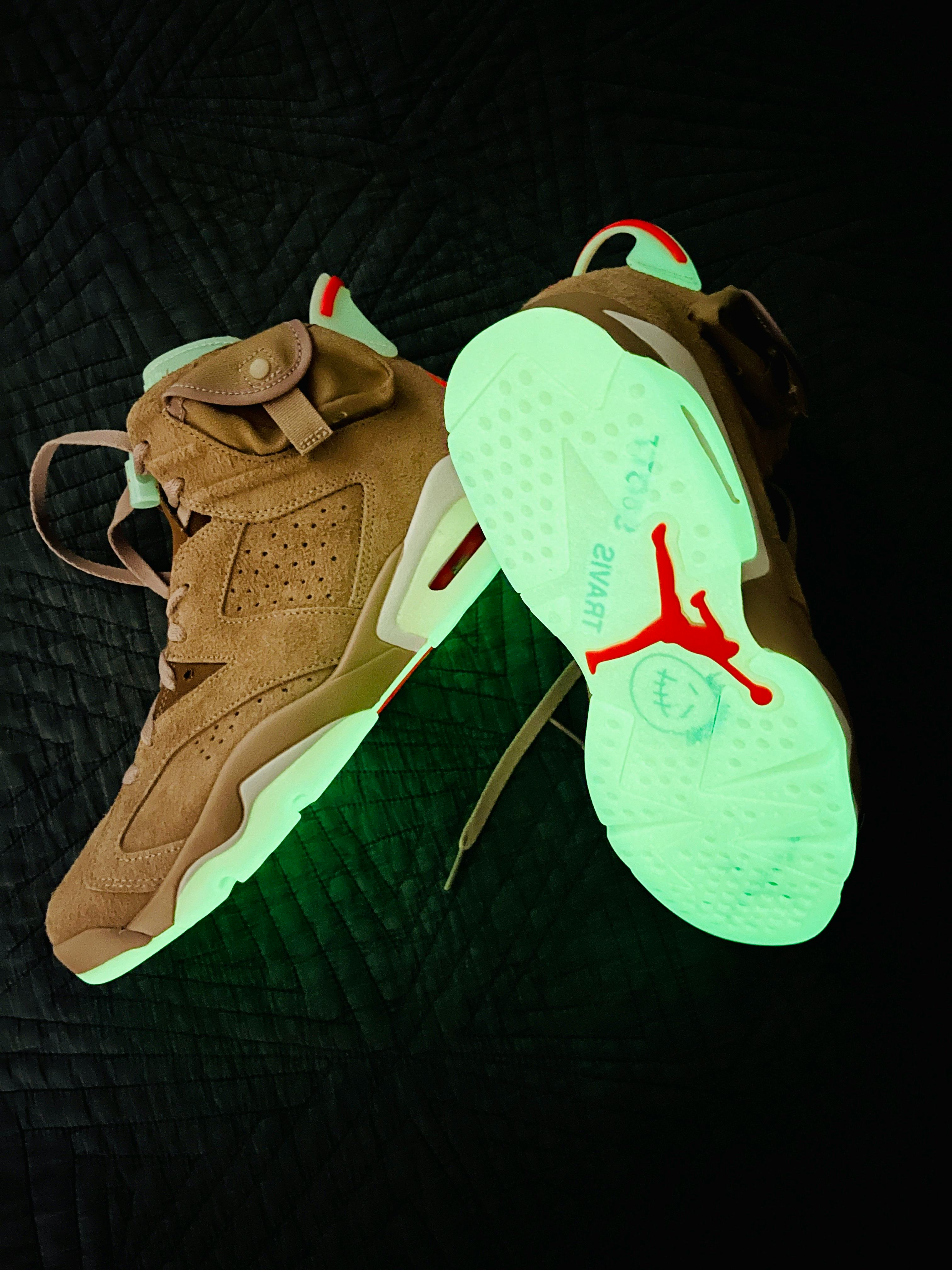 british khaki jordan 6 glow in the dark