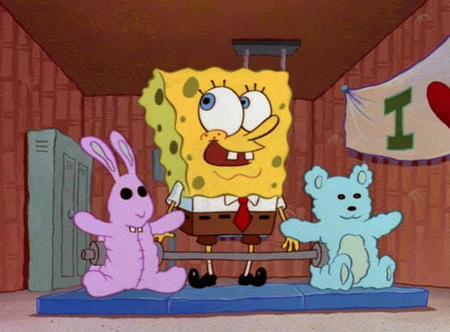 SpongeBob SquarePants is about a sponge who lives in a pineapple under the sea.