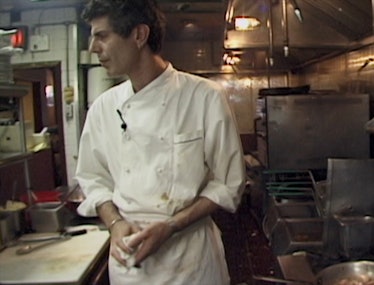 Anthony Bourdain in a kitchen