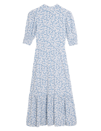 M&S X Ghost Ditsy Floral Puff Sleeve Midi Tea Dress