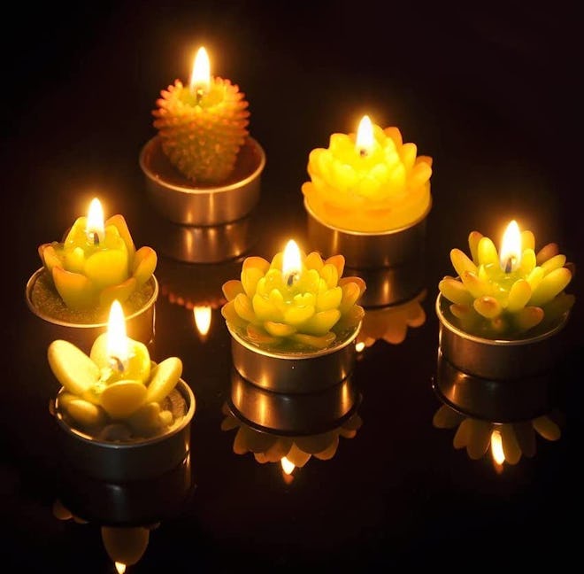 SanSeng Cactus Tea Light Candles (Set of 6)