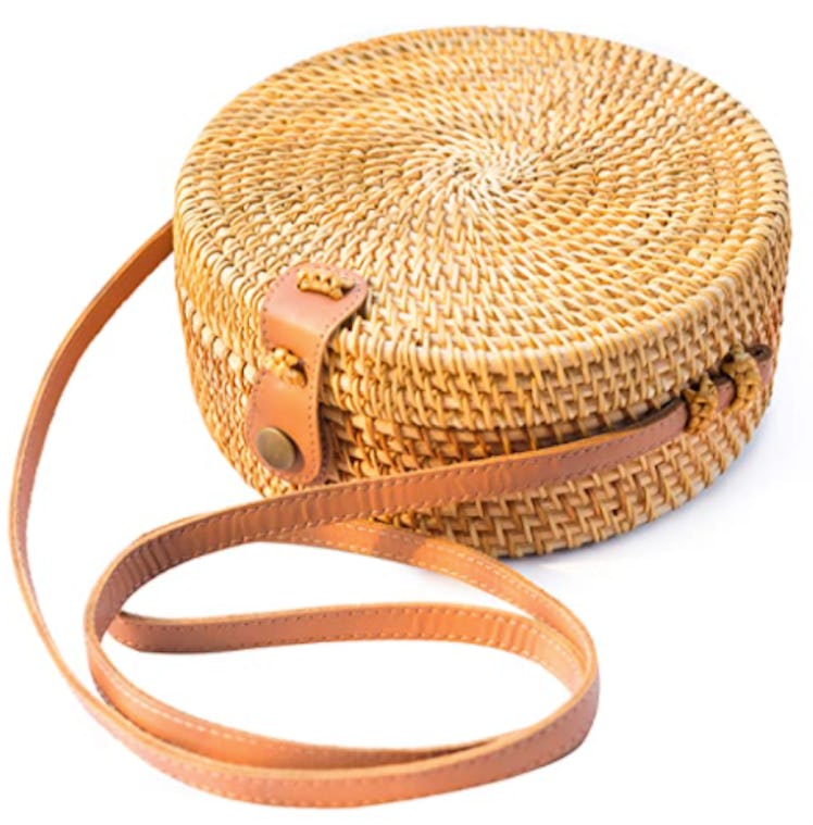 NATURAL NEO Handwoven Round Rattan Bag 