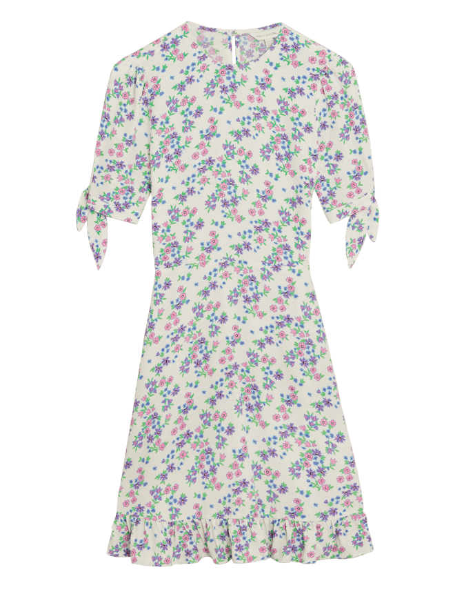 M&S X Ghost Floral Tie Sleeve Mini Tea Dress