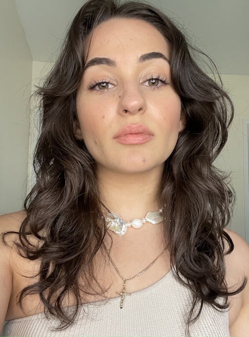 Woman wearing Byredo lip balm