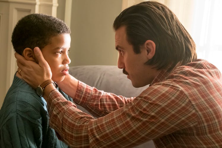 Jack Pearson (Milo Ventimiglia) and his son Randall (Lonnie Chavis) on 'This Is Us' ahead of Father'...