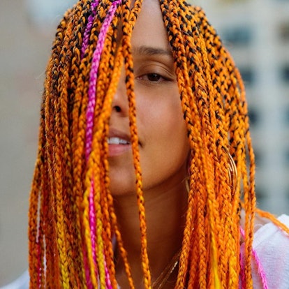 Alicia Keys with rainbow hair