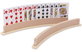 Exqline Wood Curved Playing Card Holder (Set of 4)