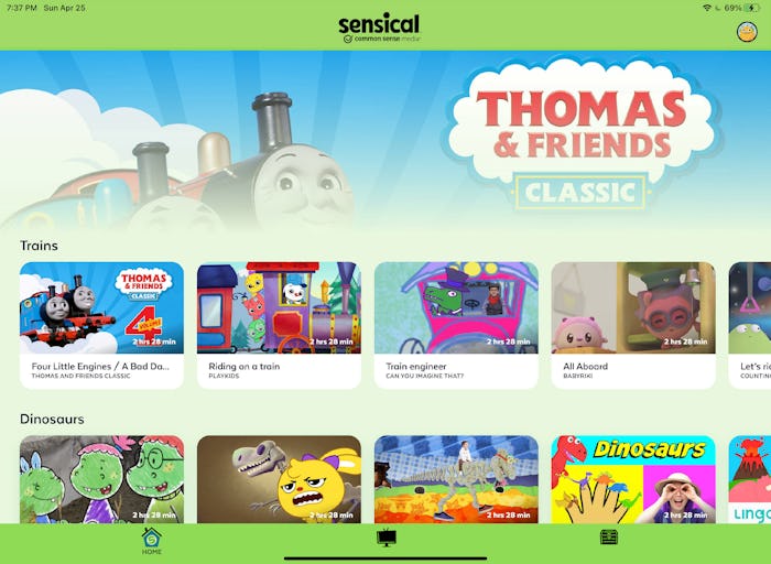 A view of what children will see when searching for entertaining and educational shows on Common Sen...