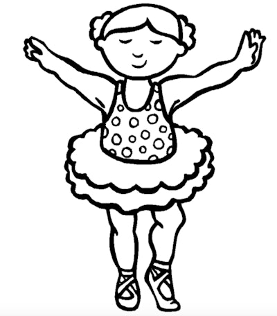 Little ballerina with arms outstretched