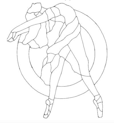 Ballet dancer on pointe leaning backward