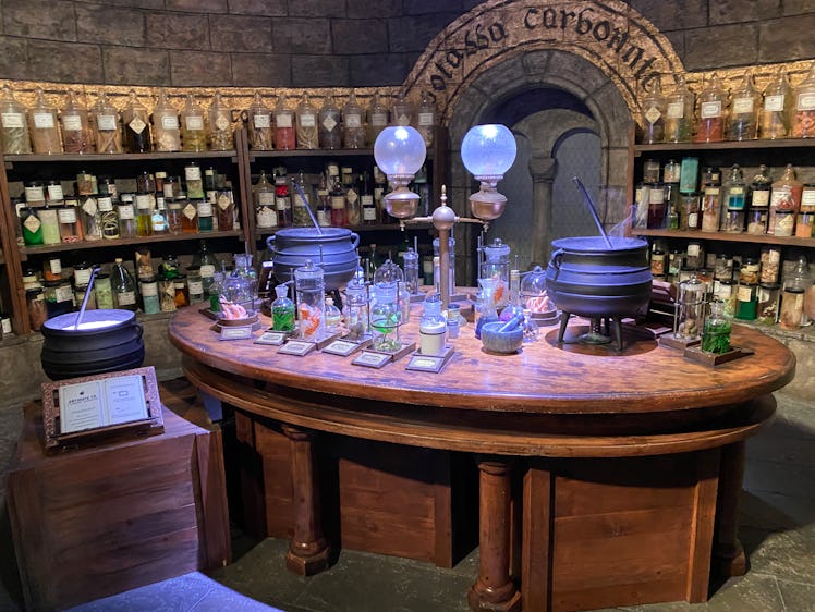 A potions class photo opp is available in the 'Harry Potter' section of the Warner Bros. Studio Tour...