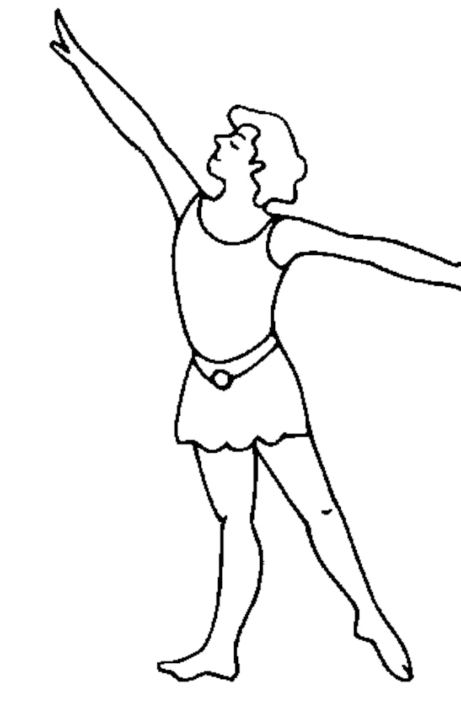 Male ballet dancer with arms extended