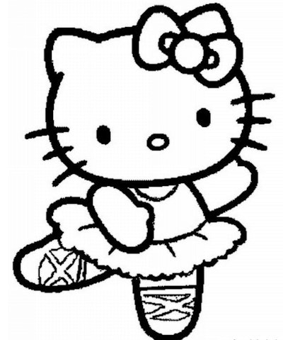 Picture of Hello Kitty as a ballerina wearing toe shoes
