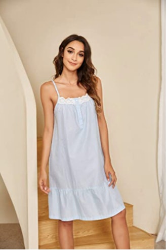 Ekouaer Cotton Sleep Dress