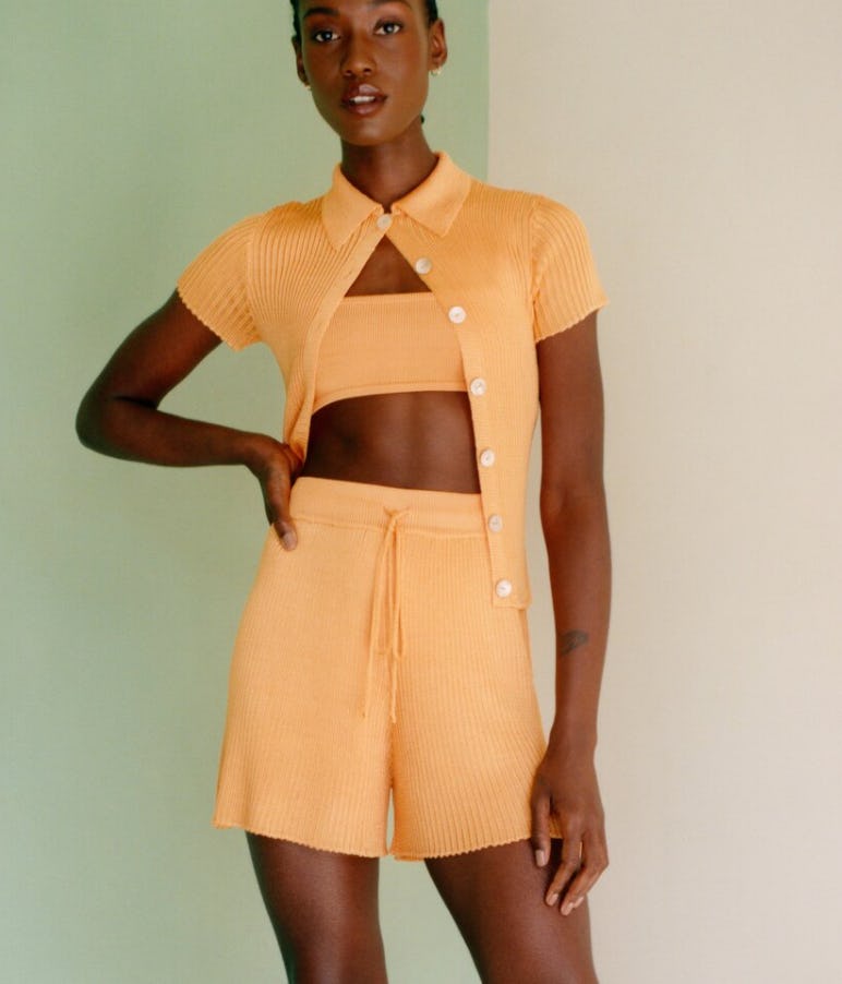 Ribbed Short Apricot