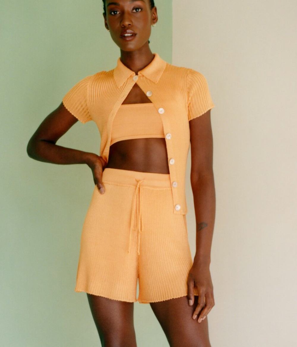 Ribbed Short Apricot