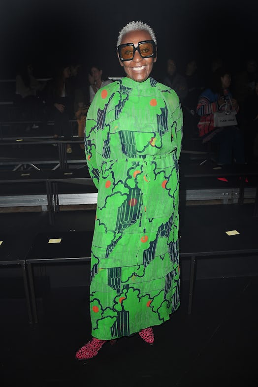 Bethann Hardison is seen on Gucci Front Row during Milan Fashion Week Fall/Winter 2020/21 on Februar...