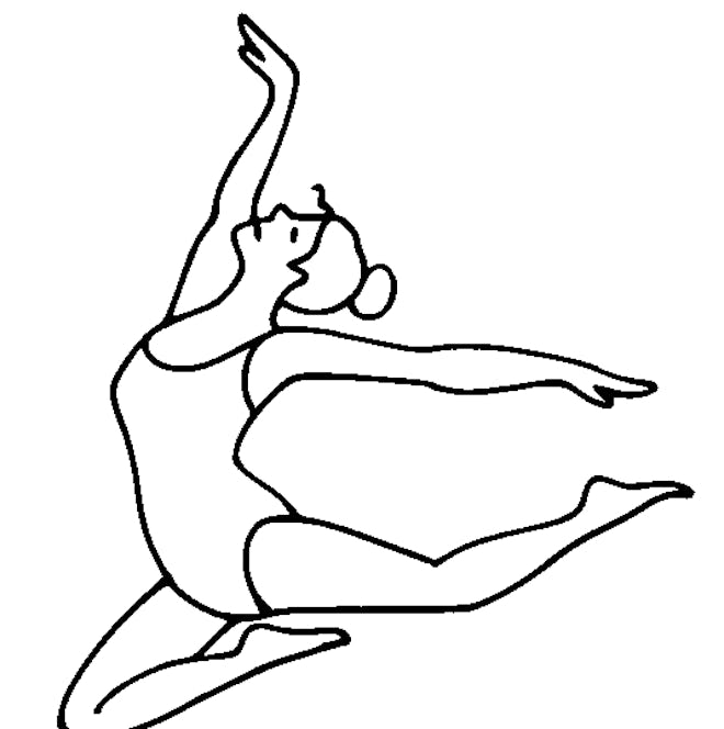 Illustration of a ballerina in a leotard leaping