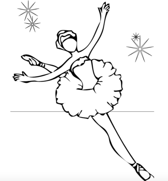 Illustration of a ballerina in a tutu leaping