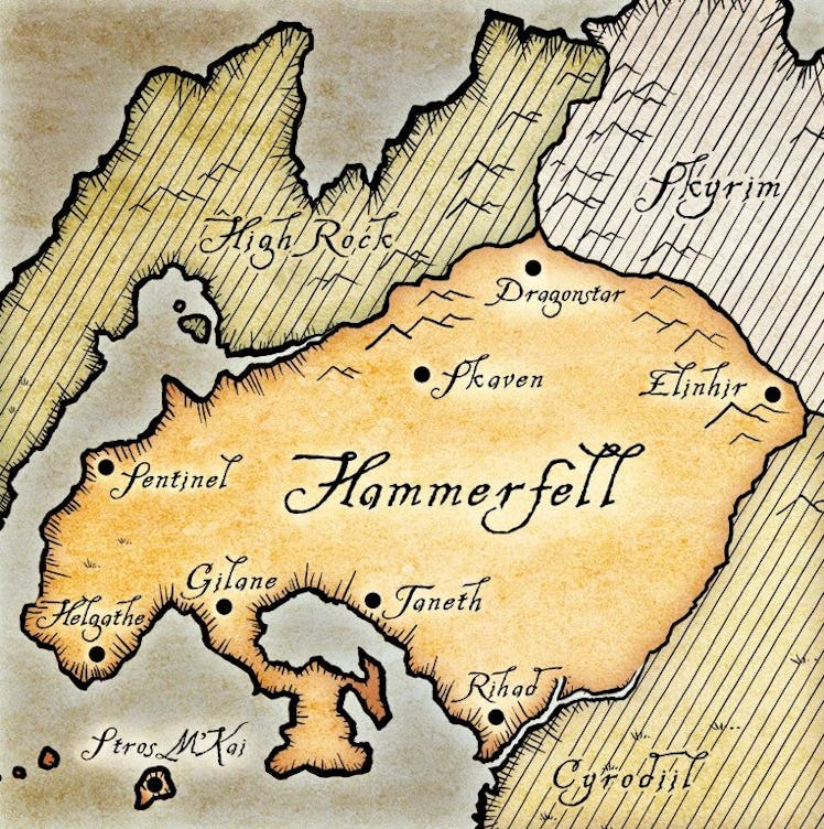 elder scrolls hammerfell map