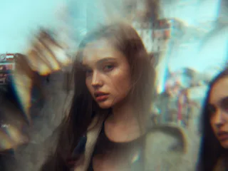 Young woman using crystals for energy.