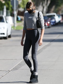 Kaia Gerber wearing a casual outfit in Los Angeles, California in May 2021.