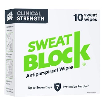SweatBlock Clinical Strength Antiperspirant Wipes (10 Count)